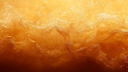 Obraz premium Golden Liquid Flows and Bubbles Gently Rise with Texture and Sparkle