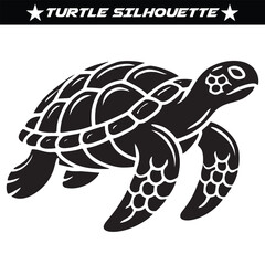 turtle silhouette vector illustration art