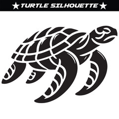turtle silhouette vector illustration art