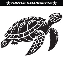 turtle silhouette vector illustration art