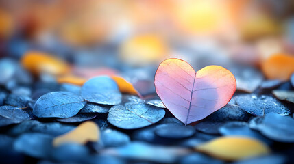 Heart-Shaped Leaf Symbolizes Love, Nature's Beauty in Autumn Colors