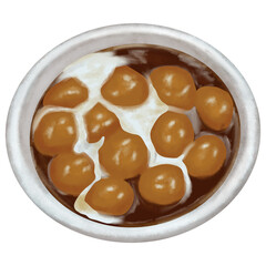 Kolak Biji Salak Indonesian food Illustration