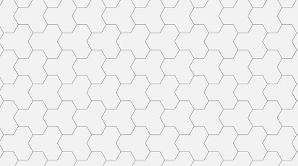 Hexagonal pattern background vector design | Geometric shape vector design with line | Multi shape seamless background design with black  color angular shape