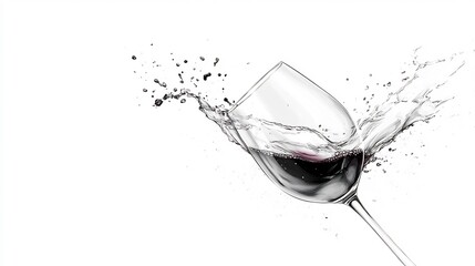 Dynamic 3D Render: Red Wine Splashing Elegantly in Crystal Glass. AI Generated