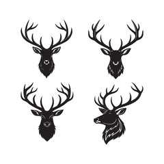 create a Deer antlers silhouette vector icon desing with a white background