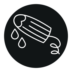 Menstrual tampon line black icon. Sign for web page, mobile app, button, logo. Vector isolated button.