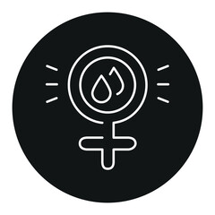 Female symbol Venus line black icon. Menstrual period. Sign for web page, mobile app, button, logo. Vector isolated button.