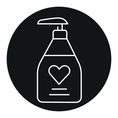 Gynecological soap for women intim hygiene line black icon. Sign for web page, mobile app, button, logo. Vector isolated button.
