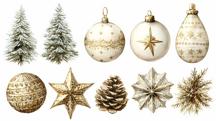 Fototapeta premium Christmas Ornaments Decorate Trees Beautifully with Festive Cheer