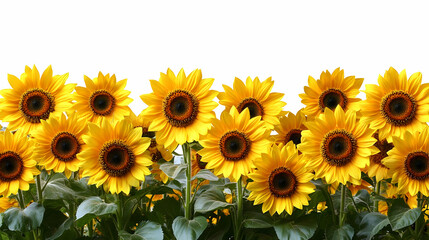 Naklejka premium Sunflowers Bloom Brightly: A Field of Yellow Happiness Abounds Beautifully
