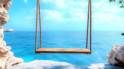 Ocean Swing Offers Tranquil Escape Over the Azure Sea with Breathtaking Views