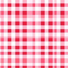 Seamless Bright Red and Soft Pink Gingham Picnic Pattern Background