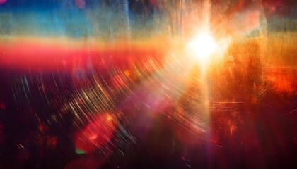 Obraz premium Create a distressed surface featuring vibrant lens flares for a bold and modern visual appearance
