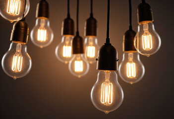 Background of lamps, light bulbs, light bulb idea
