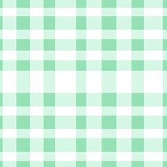 Mint Green and White Seamless Gingham Picnic Fabric Pattern