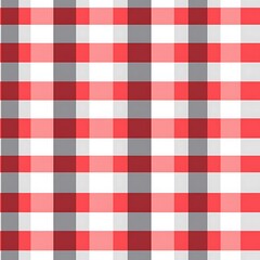 Red and Gray Checkered Seamless Tablecloth for Picnic Settings