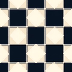 Fototapeta premium Seamless Design for Navy Blue and Beige Picnic Blanket Pattern