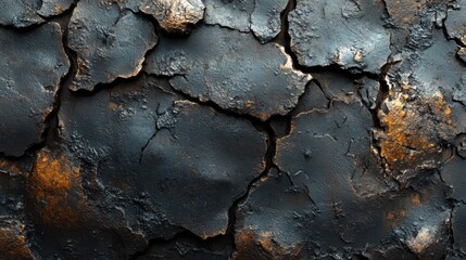 3D render of charred metal texture with PBR style for realistic surfaces and visualizations