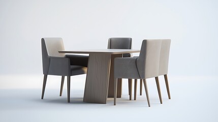 A wooden table with four chairs around it