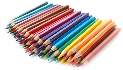 Fototapeta premium Many sharp graphite pencils isolated on white