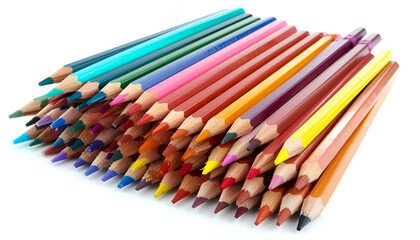 Fototapeta premium Many sharp graphite pencils isolated on white