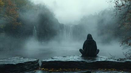 Overcoming Loss A Lone Figure Depicted in Sorrowful Contemplation with Focus on Healing and Self-Reflection