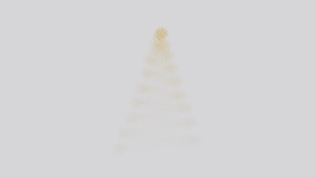 Gold Glitter Christmas Tree Animation with Transparent Alpha Background