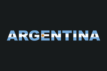Argentina Word with heart shape, Argentina flag vector graphic, Argentina country flag is a symbol of freedom, National Argentina flag, vector illustration
