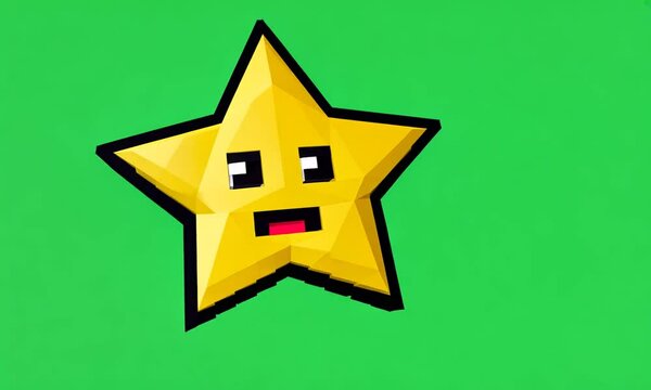 Starfruit pixel background, green screen