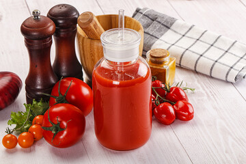 Fresh Tomato juice in the glass