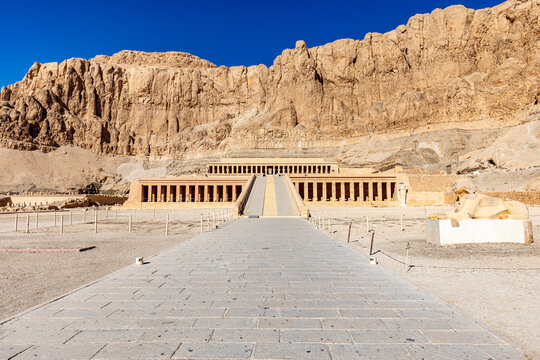 Mortuary Temple of Hatshepsut in the necropolis Deir el-Bahari of Thebes, Egypt, Luxor
