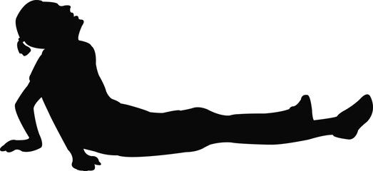 a boy lying down, body silhouette vector