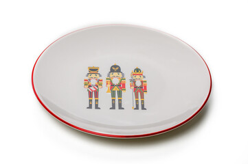 Charming nutcracker design on festive serving platter captures holiday spirit beautifully