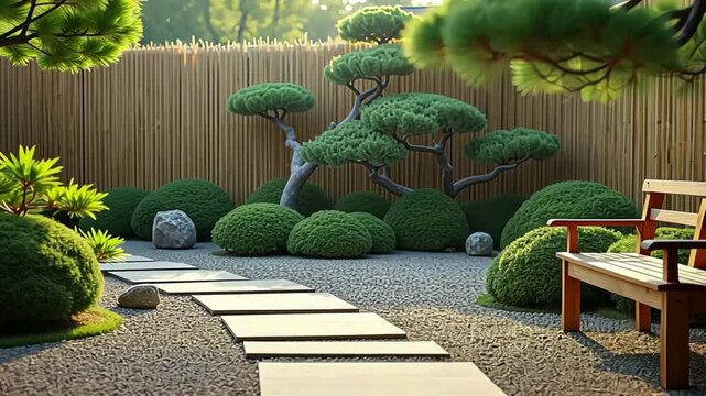 a pathway made of flat, rectangular wooden planks interspersed with large, smooth stones, leading through a gravel-covered ground