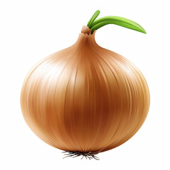 Realistic Fresh yellow onion isolated on transparent background Generative Ai.

