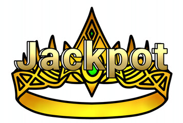 Jackpot text Casino games - slots - game assets - Crown White background 