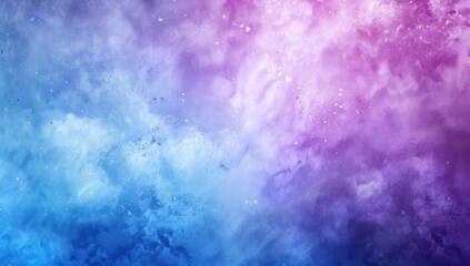 Blue and purple dreamy abstract galaxy-like background with white sparkles.