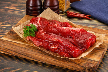 Raw beef meat piece for cooking