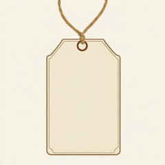 Blank beige tag with twine.