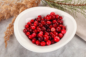 Ripe sweet sour cranberry heap