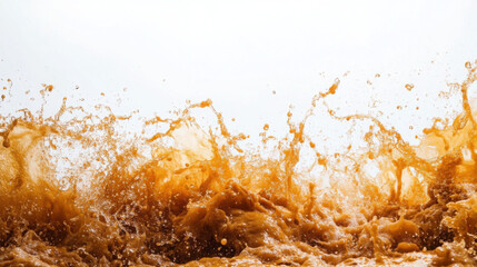 Obraz premium Dynamic waves of muddy water crashing against the shore