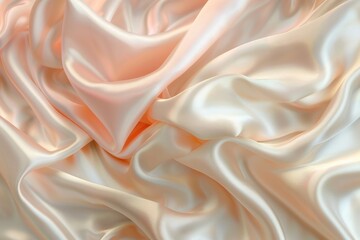Fototapeta premium Soft peach pink silk fabric background for elegant design.