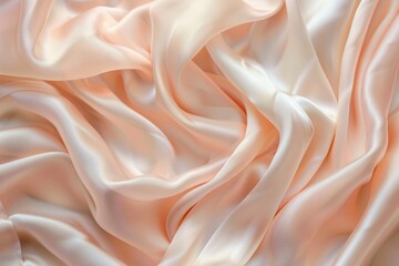 Obraz premium Soft peach pink silk fabric background for elegant design.