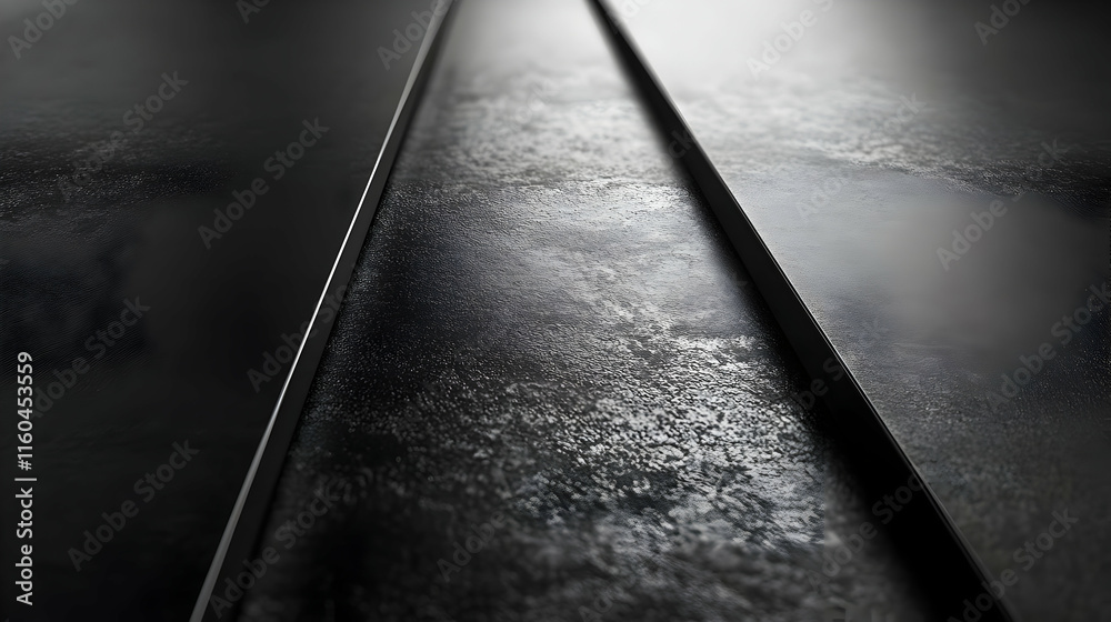 Poster a close-up view of textured metallic surfaces with parallel lines.