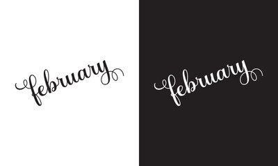 February letter calligraphy banner . Vector illustration. EPS 10