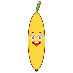 banana playful face cartoon cute