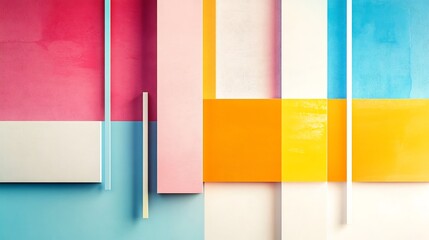 Vibrant Geometric Abstract Illustration: Boldly Layered Colors in a Modern Style. AI Generated