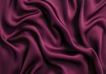 Obraz premium A rich dark red satin fabric with soft folds and curves. Its smooth texture and luxurious appearance make it an elegant background choice.