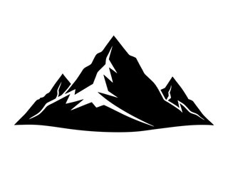 mountain black silhouette vector, Simple silhouette Design vector icon with white background