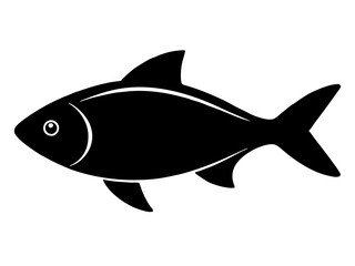Fish black silhouette vector, Simple silhouette Design vector icon with white background